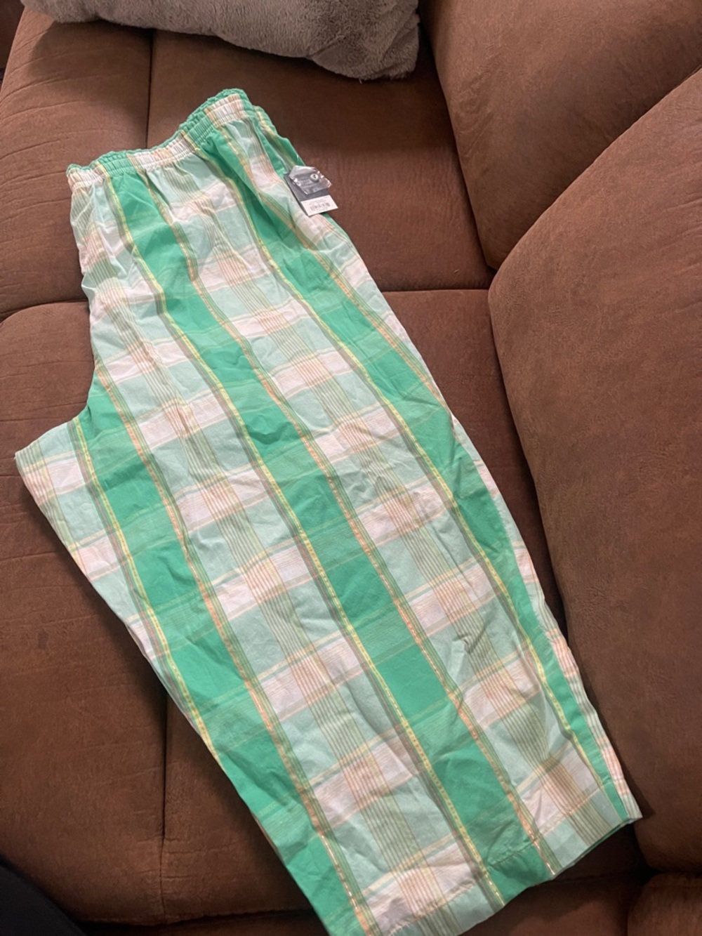 Women’s Mint & White Plaid Pajama Pants - Comfort Fit